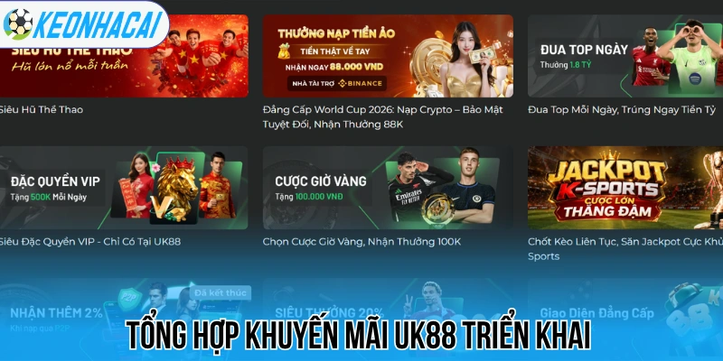 Tổng hợp khuyến mãi đỉnh cao do Uk88 triển khai